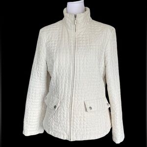 Jane Ashley Casual Lifestyle Ivory Quilted Jacket Size Small